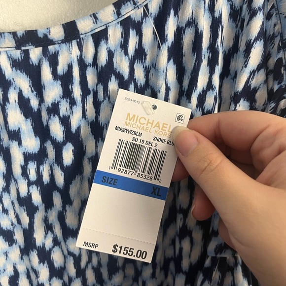 Michael Michael Kors Ikat Printed Cold Shoulder Maxi Dress nwt size xl - Picture 6 of 7